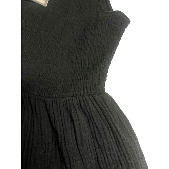 DKNY Gauze Tiered Smocked Maxi Dress | Womens S, Black NEW - Picture 7 of 8